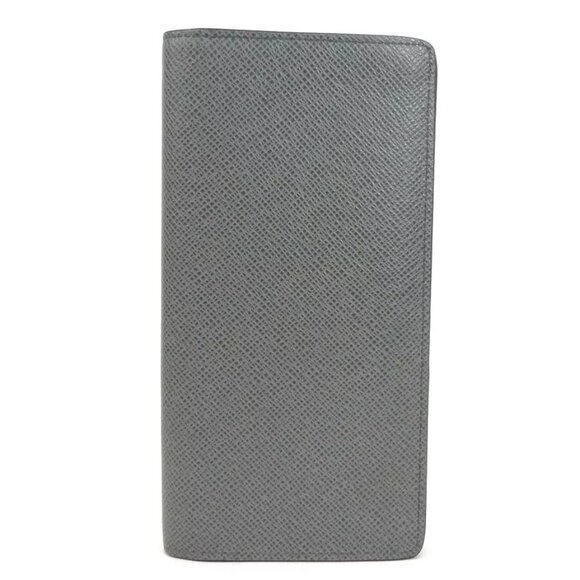 Auth LOUIS VUITTON Taiga Portefeuille Brazza Long Wallet Gray - Picture 1 of 10